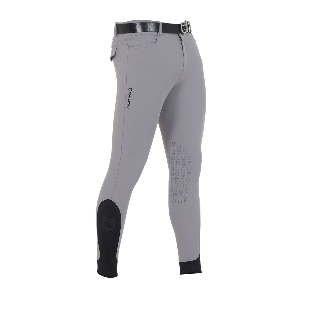 Equestro Men's Slim Fit Grip Breeches With Logo