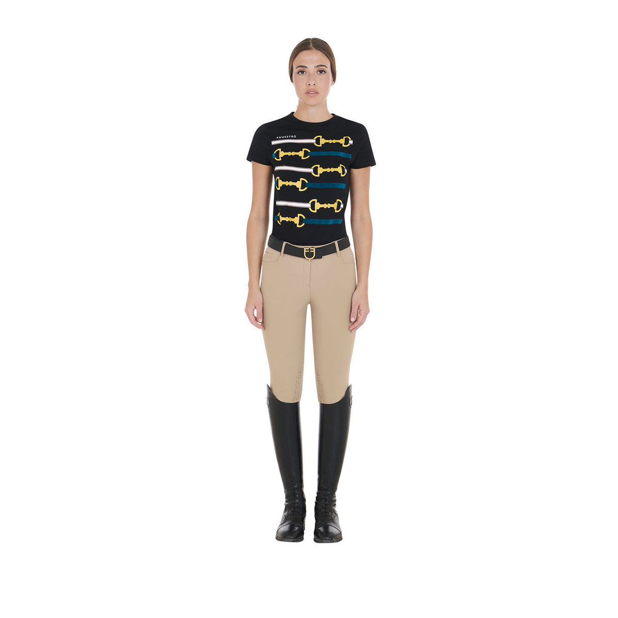 Women's slim fit grip breeches with logo