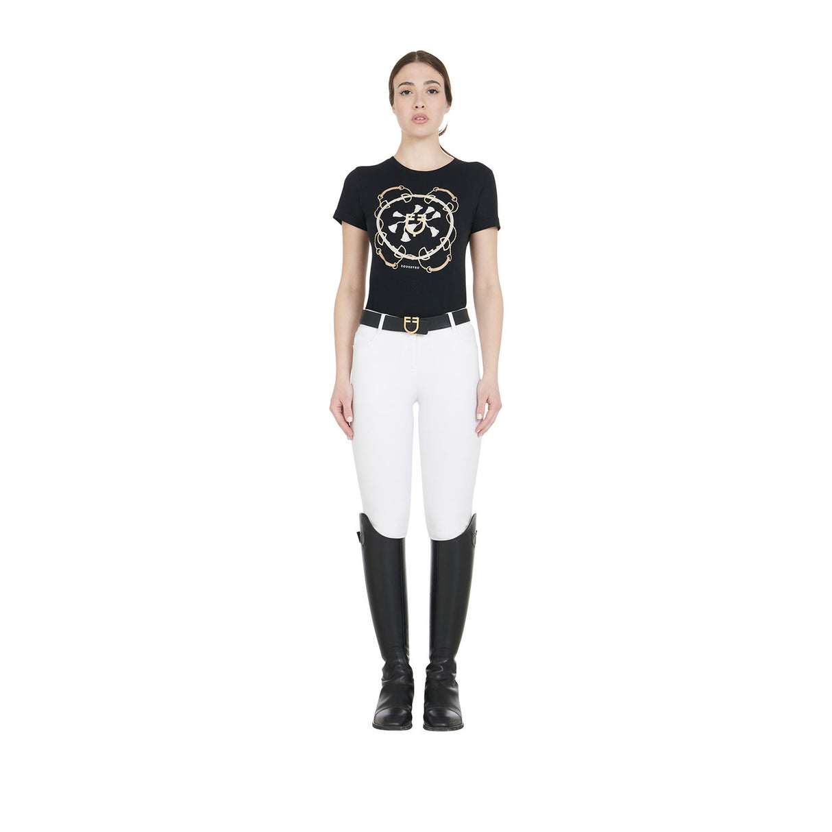 Women's slim fit grip breeches with logo