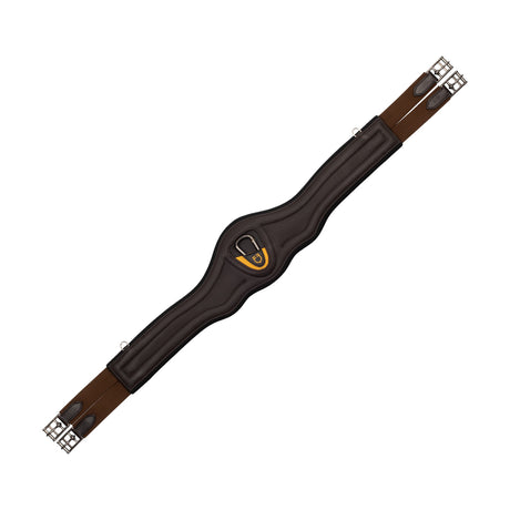 Equestro Jumping Girth Contoured Leather #colour_brown