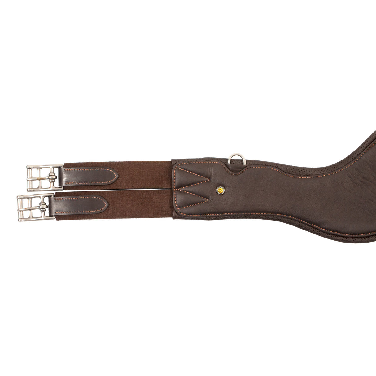 Shaped leather jumping girth