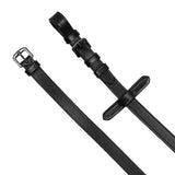 Equestro Leather And Rubber Reins Black Fitting