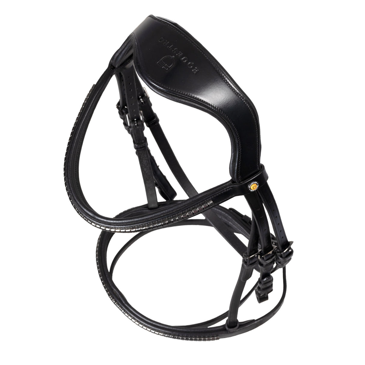 Leather bridle with black clincher