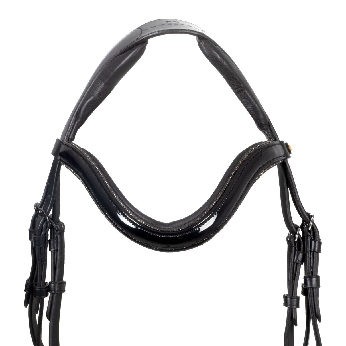English bridle in polished leather with rhinestones