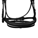 Black leather anatomical bridle with rhinestones