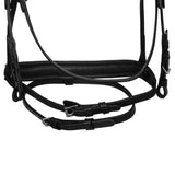 Black leather anatomical bridle with rhinestones