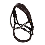 Black leather anatomical bridle with rhinestones