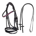 Anatomical bridle with fuchsia rhinestones