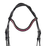 Anatomical bridle with fuchsia rhinestones
