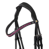 Anatomical bridle with fuchsia rhinestones
