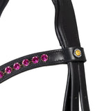 Anatomical bridle with fuchsia rhinestones