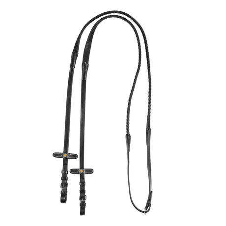 Leather reins with rubber grip