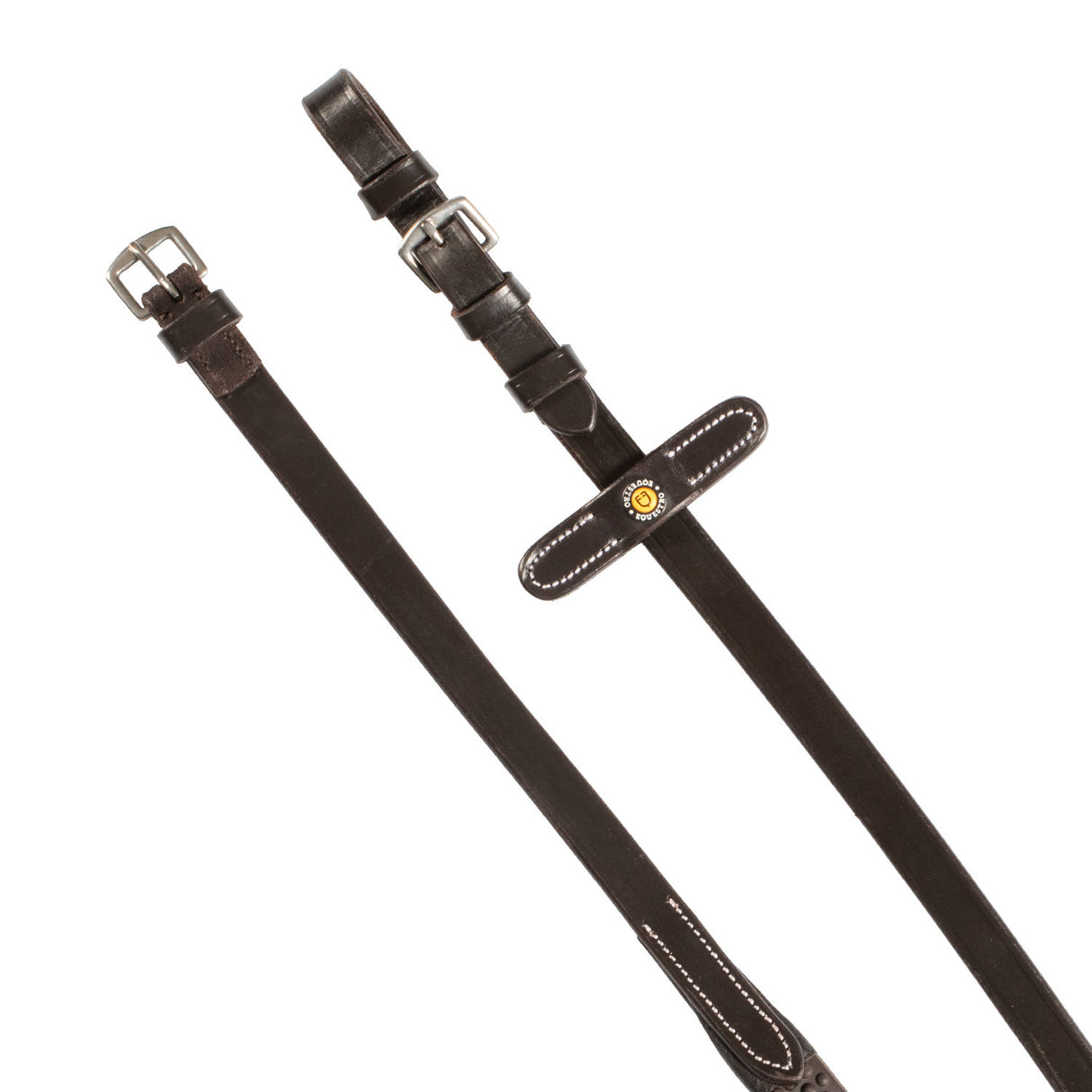 Leather reins with rubber grip