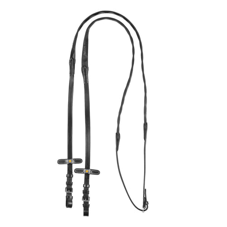 Leather magna reins with rubber grip