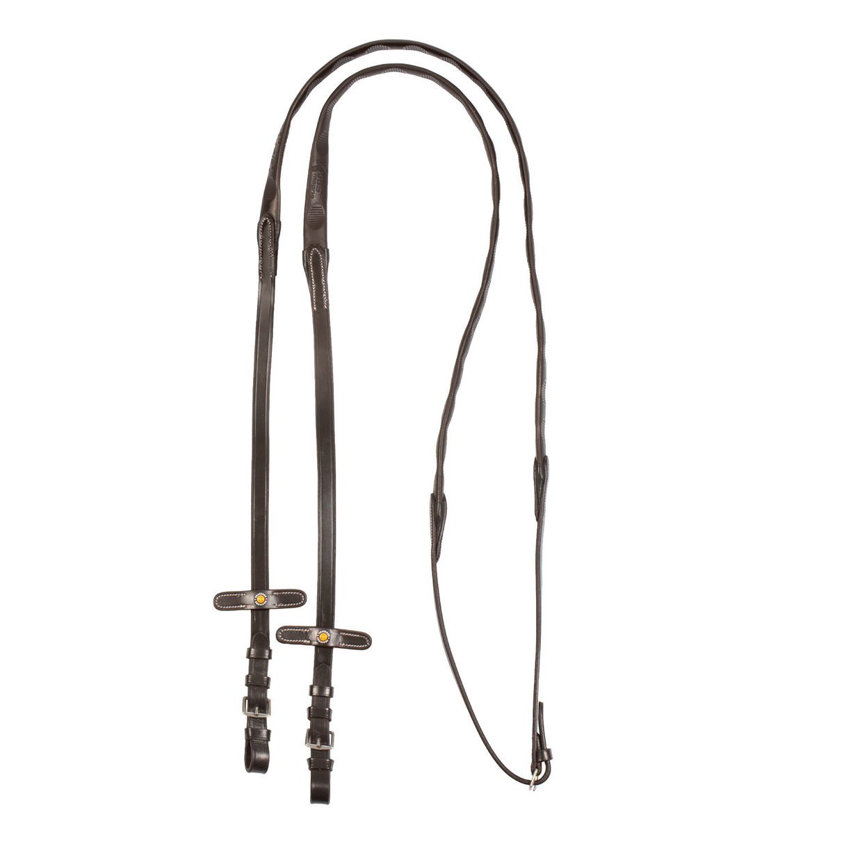Leather magna reins with rubber grip
