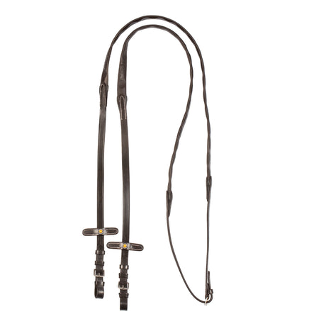Leather magna reins with rubber grip