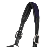 Leather halter with braided nylon inserts