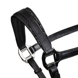 Leather halter with glittery piping