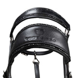 Leather halter with glittery piping