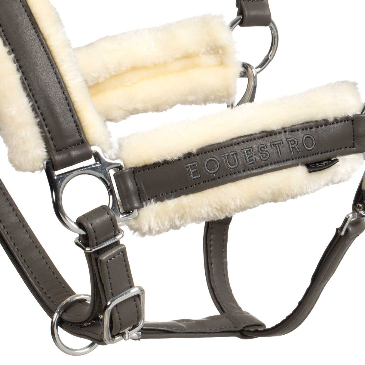 Polypropylene halter with faux sheepskin padding