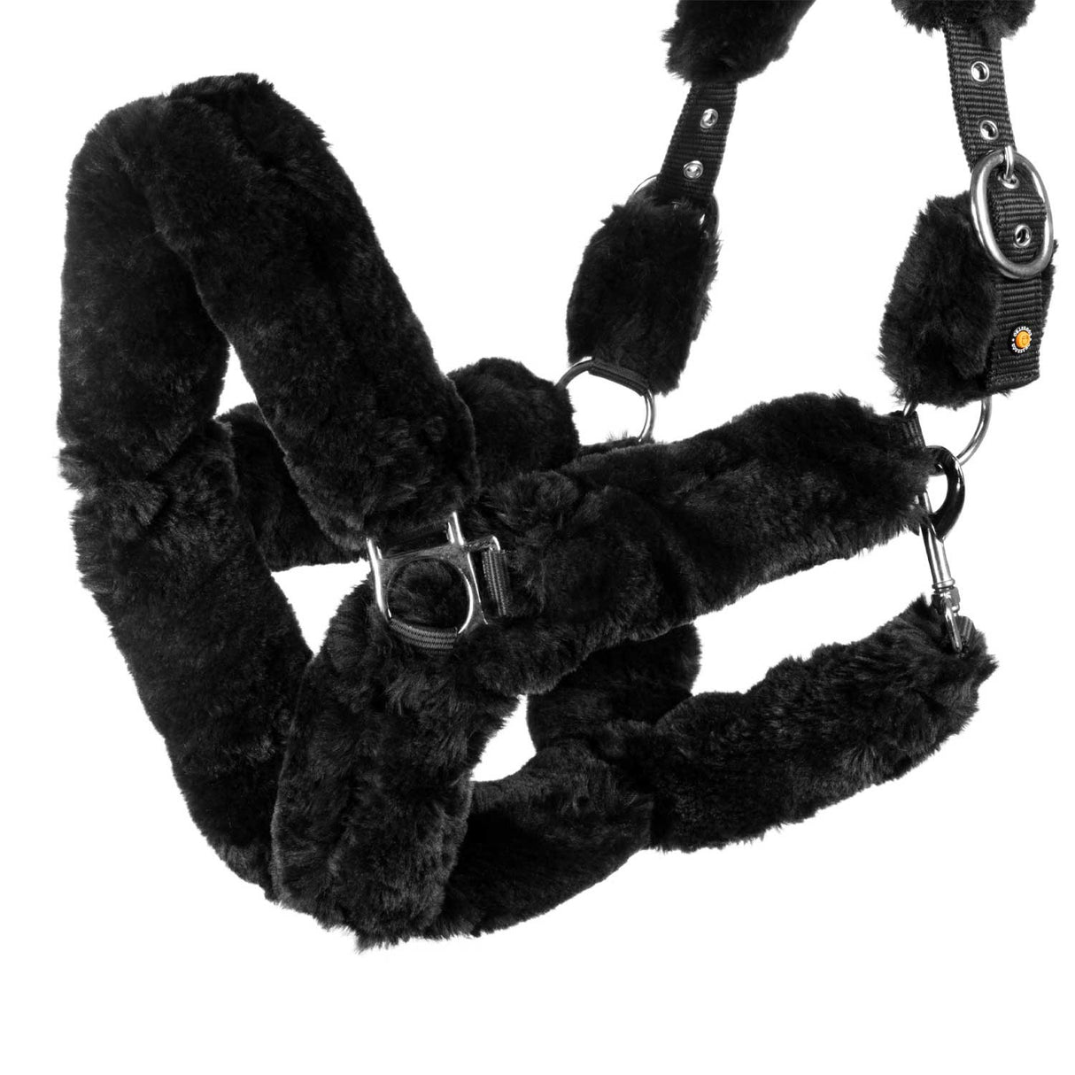 Polypropilene halter with faux sheepskin coating