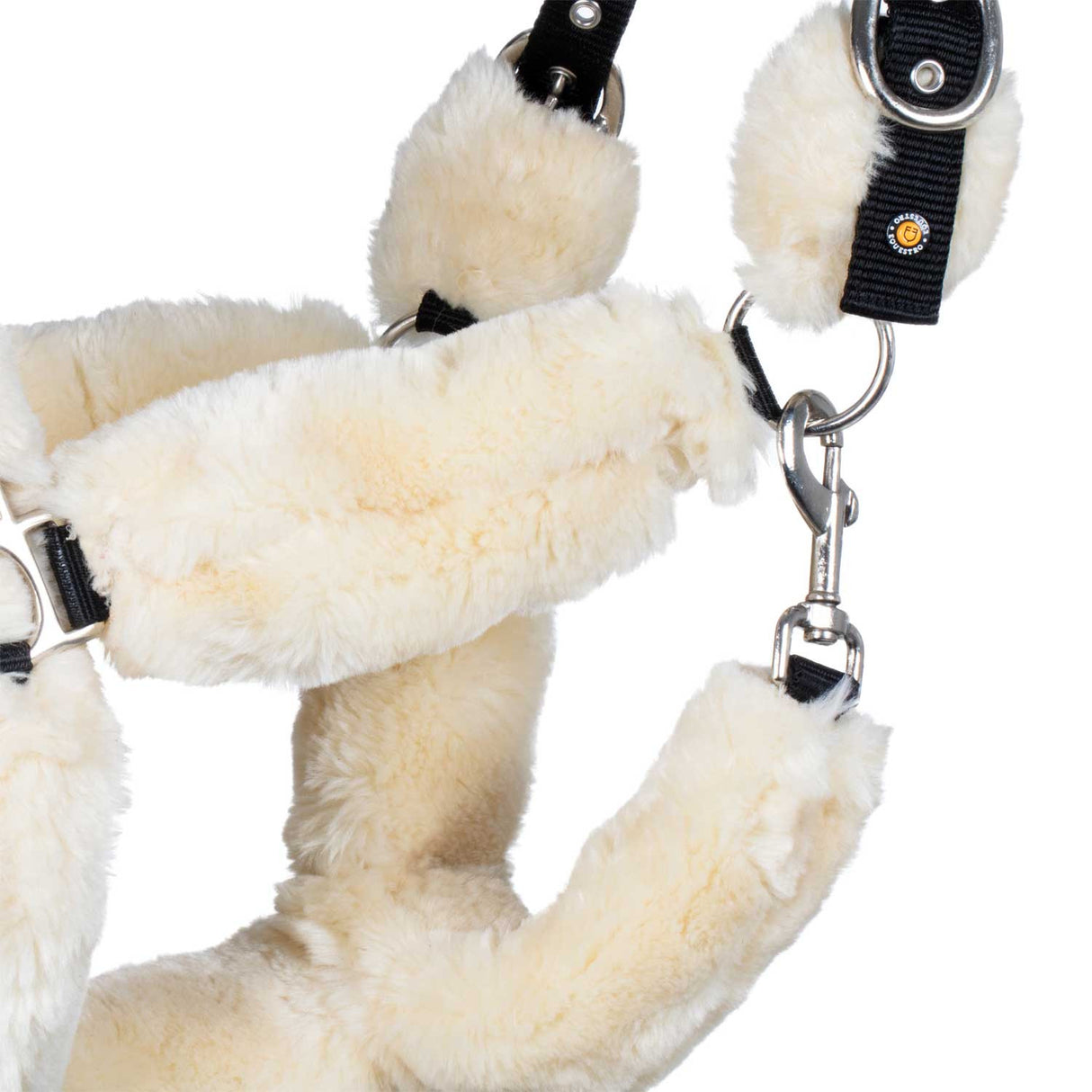 Polypropilene halter with faux sheepskin coating