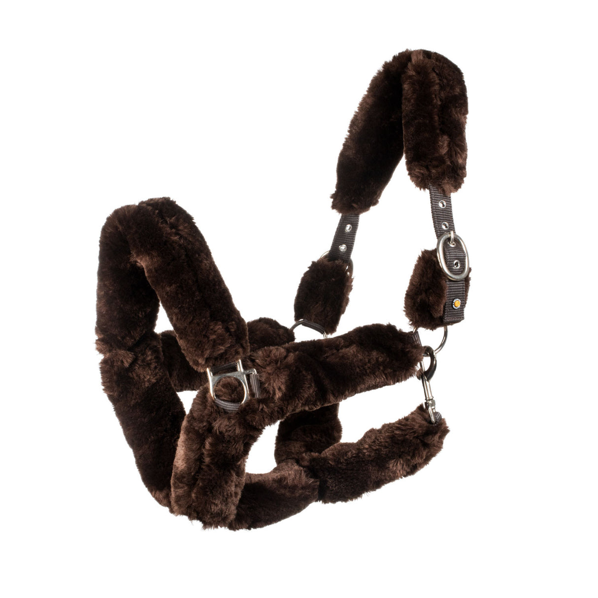 Polypropilene halter with faux sheepskin coating