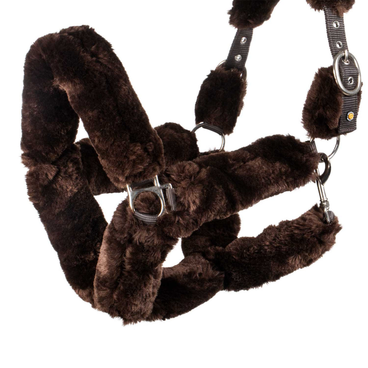 Polypropilene halter with faux sheepskin coating