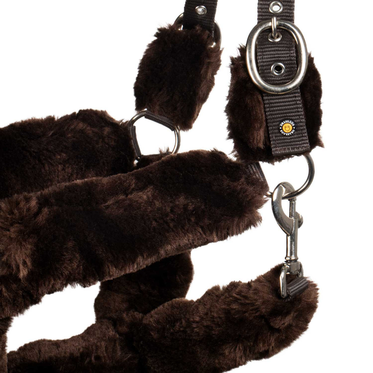 Polypropilene halter with faux sheepskin coating