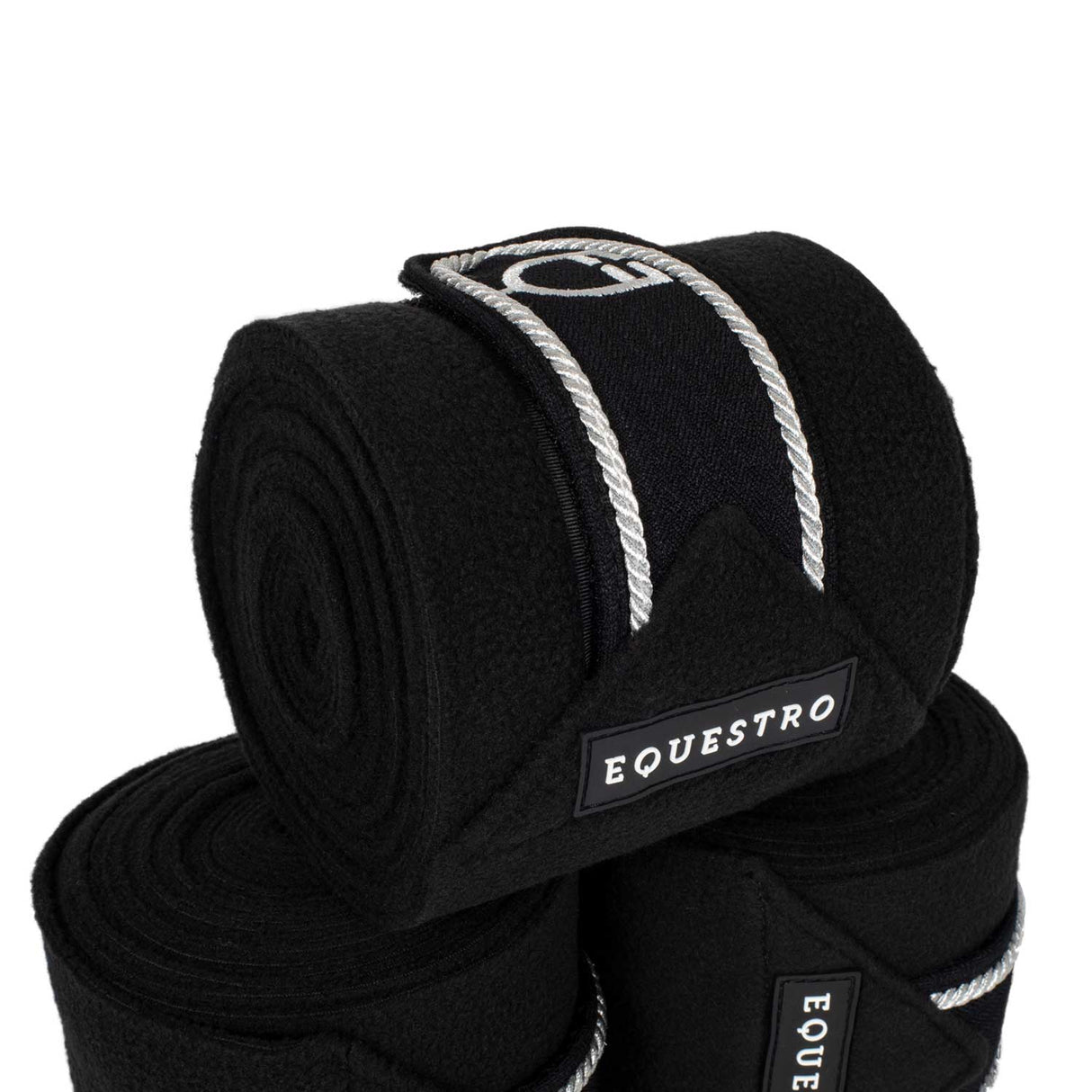 Equestro Breathable Fleece Bandages #colour_black