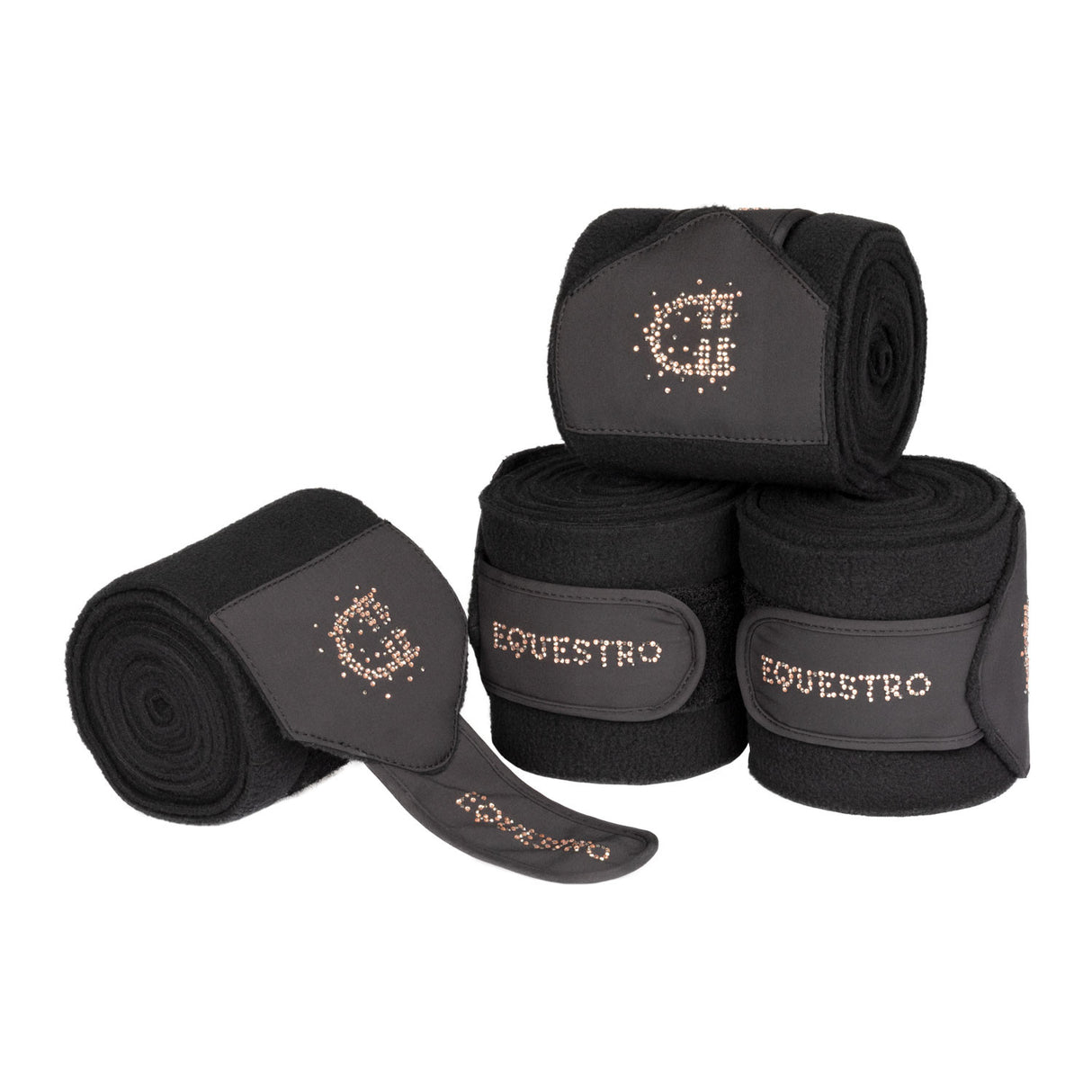 Fleece bandages with rhinestone logo