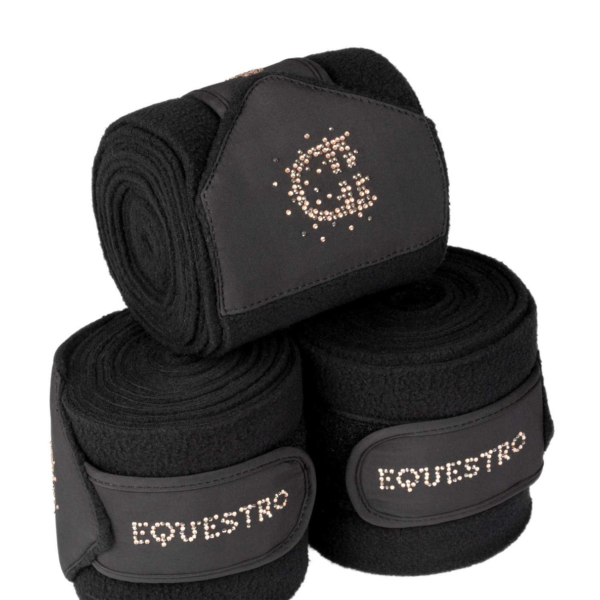 Fleece bandages with rhinestone logo