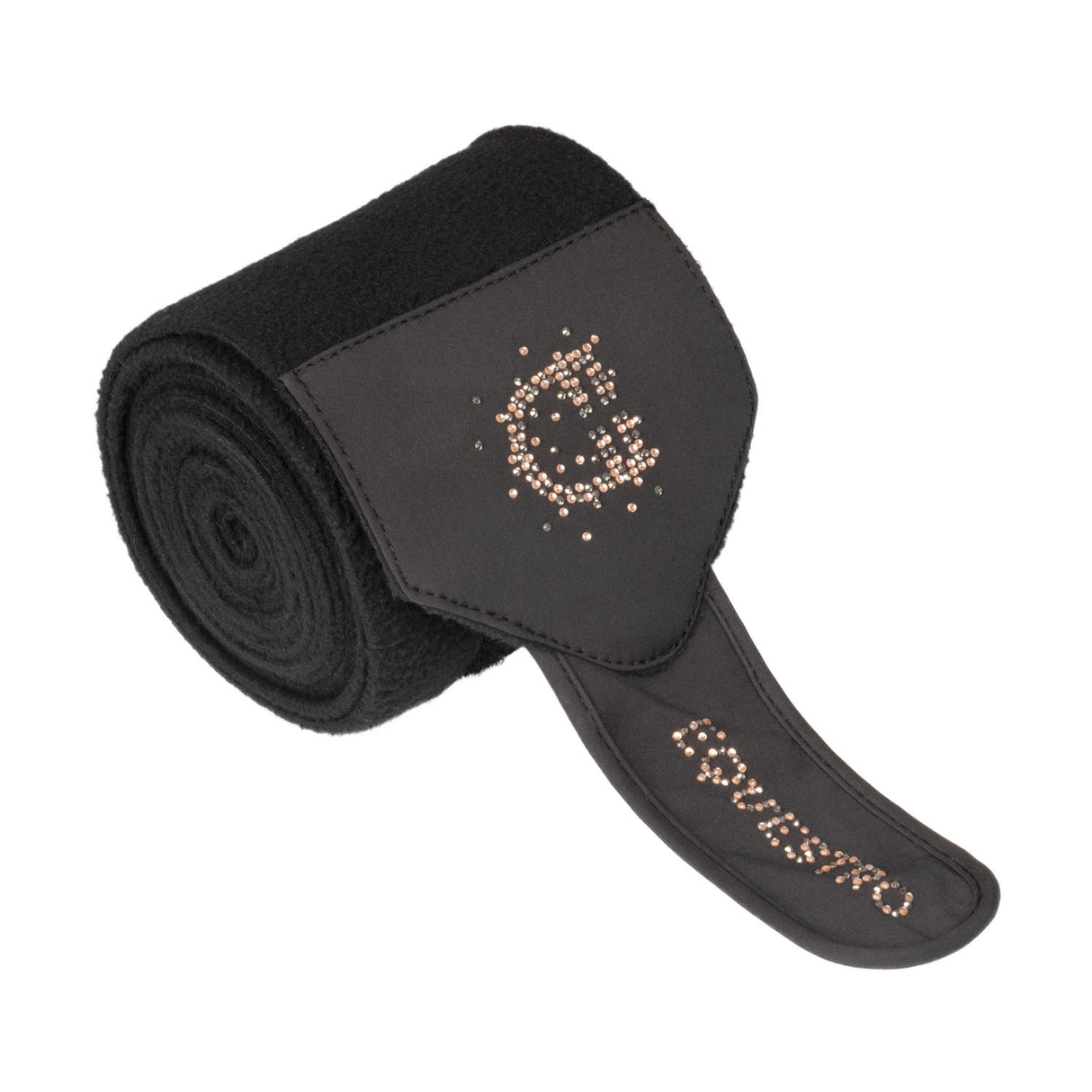Fleece bandages with rhinestone logo