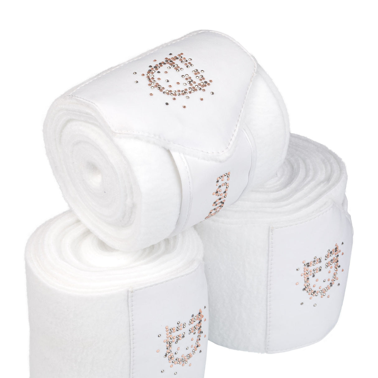 Fleece bandages with rhinestone logo