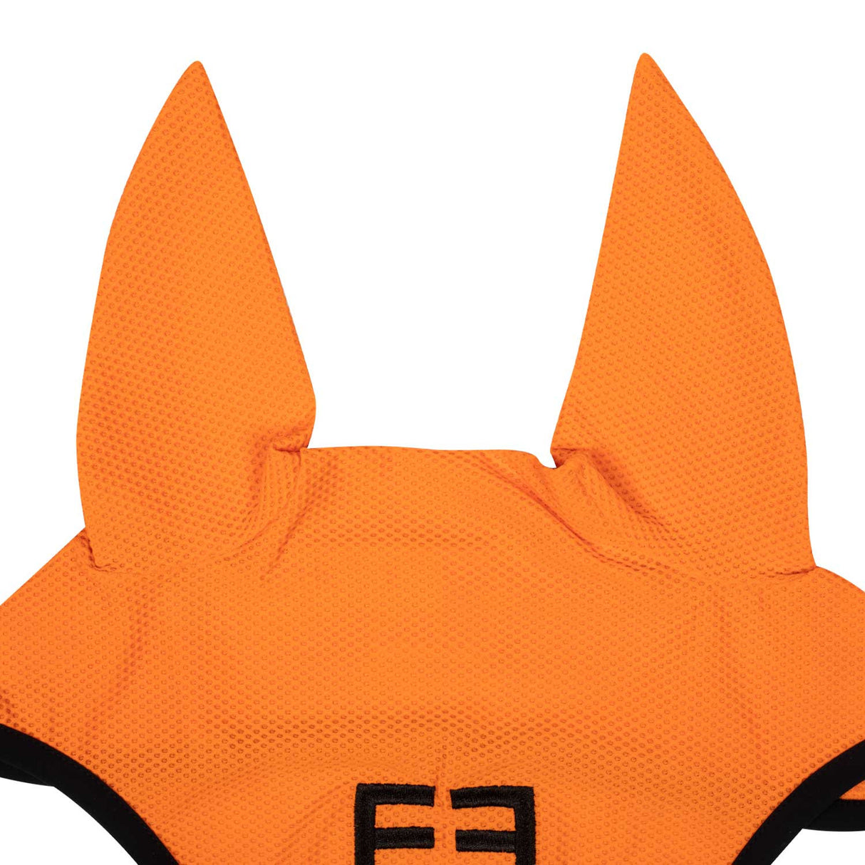 Perforated fabric fly veil with logo