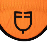Perforated fabric fly veil with logo