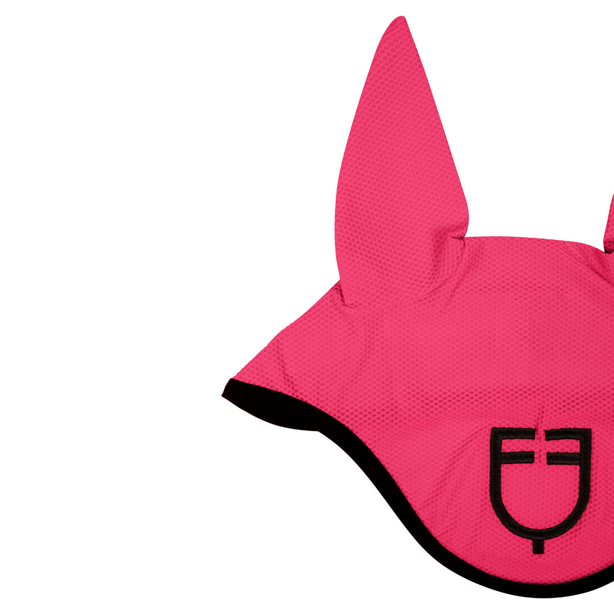 Perforated fabric fly veil with logo