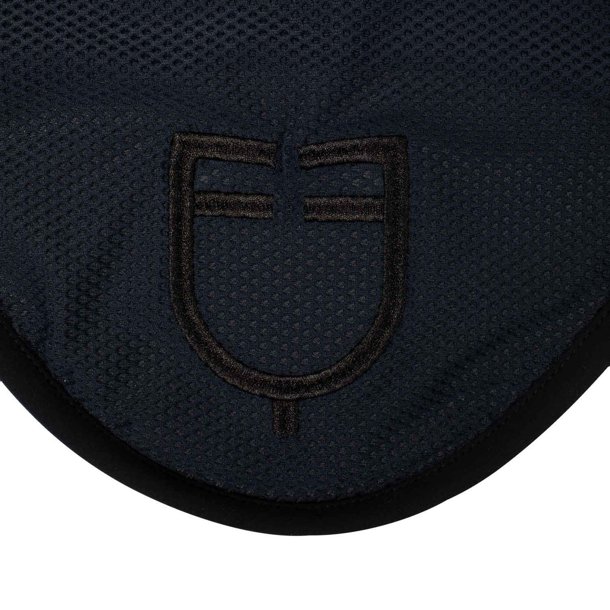 Perforated fabric fly veil with logo