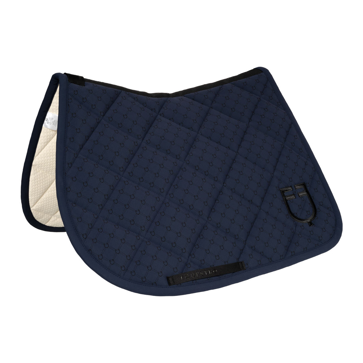 Jumping saddle pad with monogram print