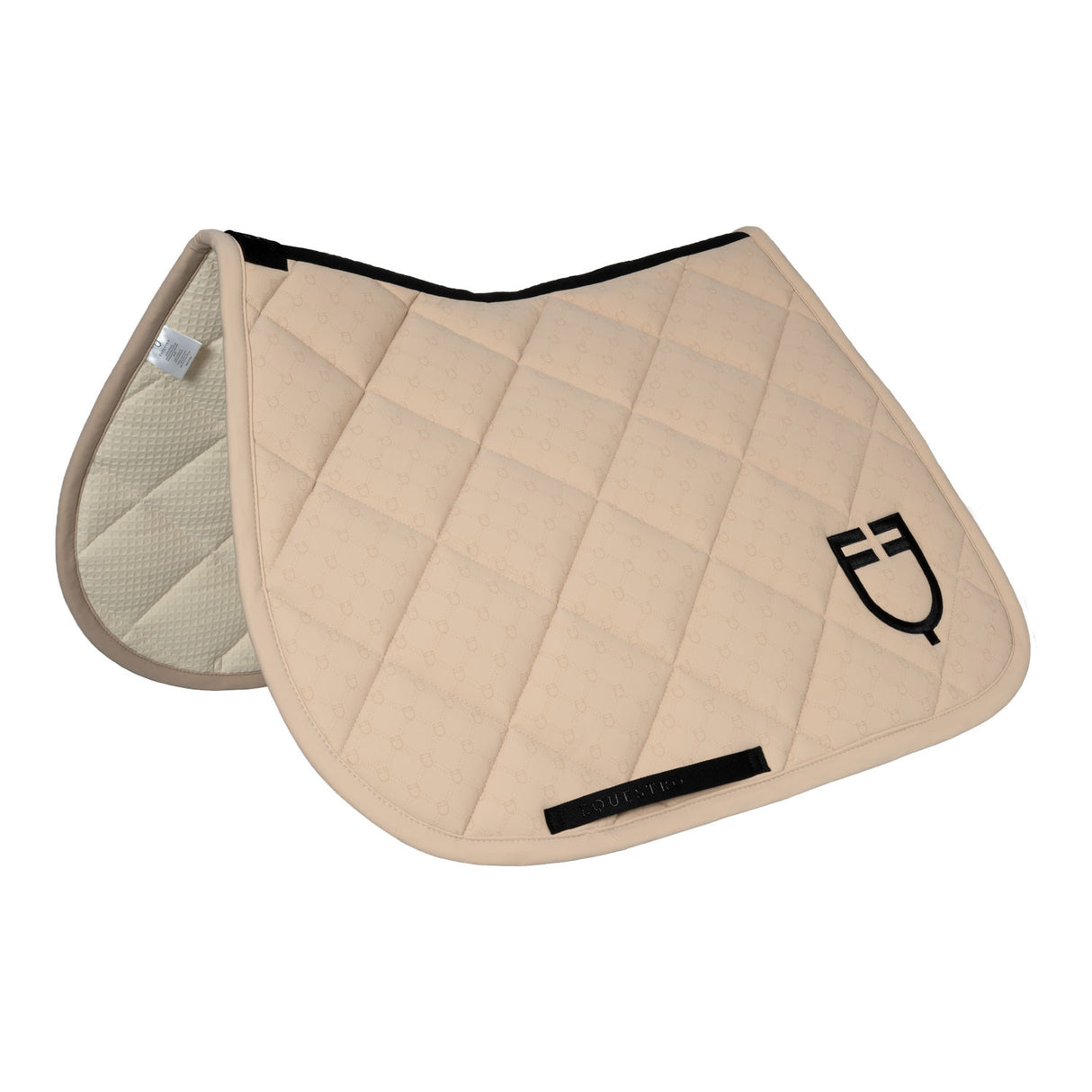Jumping saddle pad with monogram print