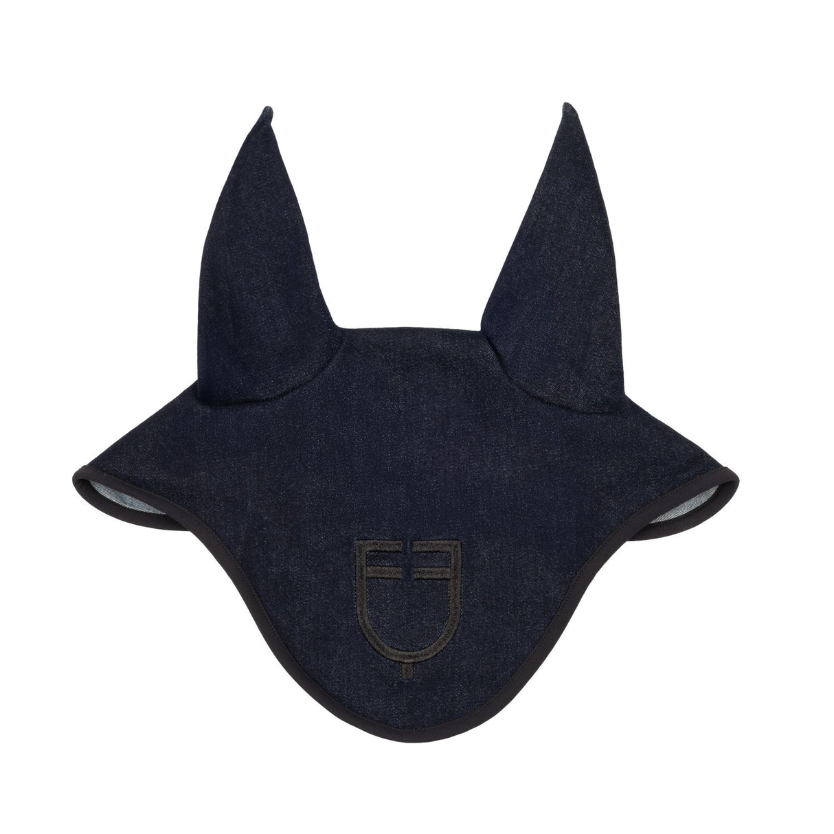 Fly veil in denim-effect technical fabric with logo