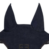 Fly veil in denim-effect technical fabric with logo