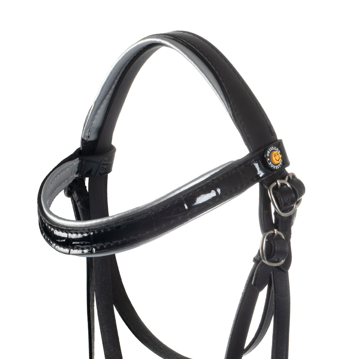 Shiny leather bridle for hobby horse