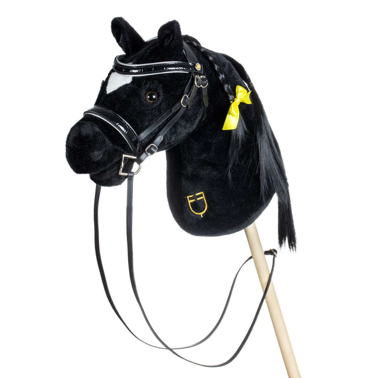 Shiny leather bridle for hobby horse
