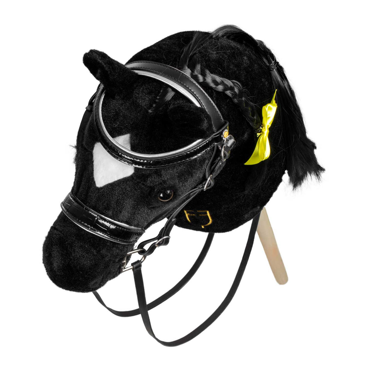 Shiny leather bridle for hobby horse