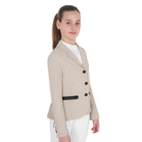 Equestro Girls' Three-Button Competition Jacket Perforated Fabric