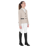 Equestro Girls' Three-Button Competition Jacket Perforated Fabric