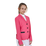 Equestro Girls' Three-Button Competition Jacket Perforated Fabric