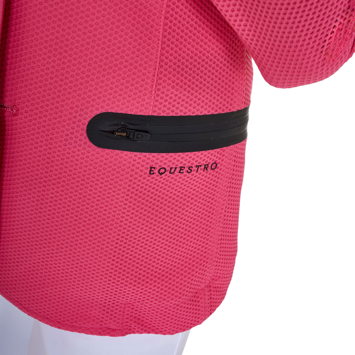 Equestro Girls' Three-Button Competition Jacket Perforated Fabric