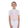 Equestro Girls' Slim Fit Competition Polo Shirt With Perforated Fabric #colour_pink